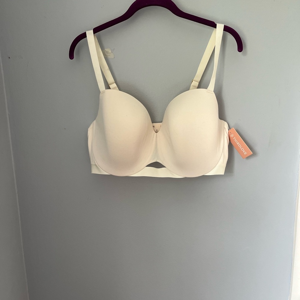 ThirdLove Ivory soft comfort 24/7 Pima cotton‎ blend T- shirt bra